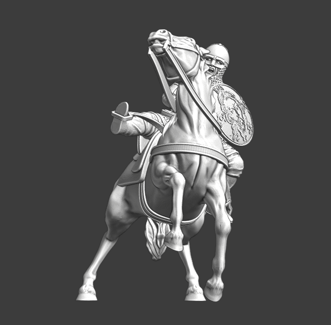 Medieval Kievan Rus warrior falling from his horse